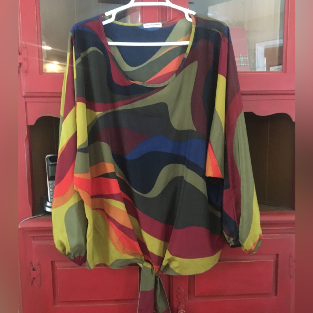 Cha Cha Vente Print Top 1X